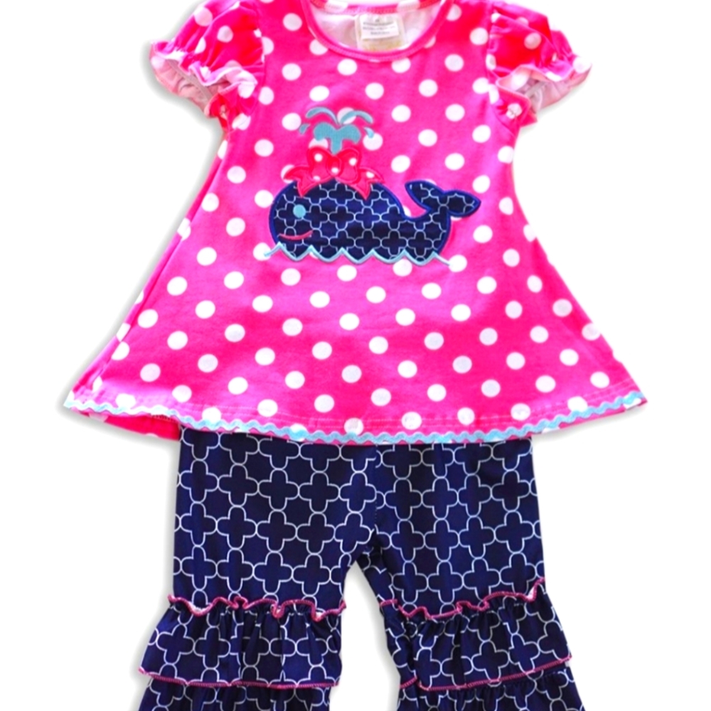 Whale Ruffle Capri Outfit